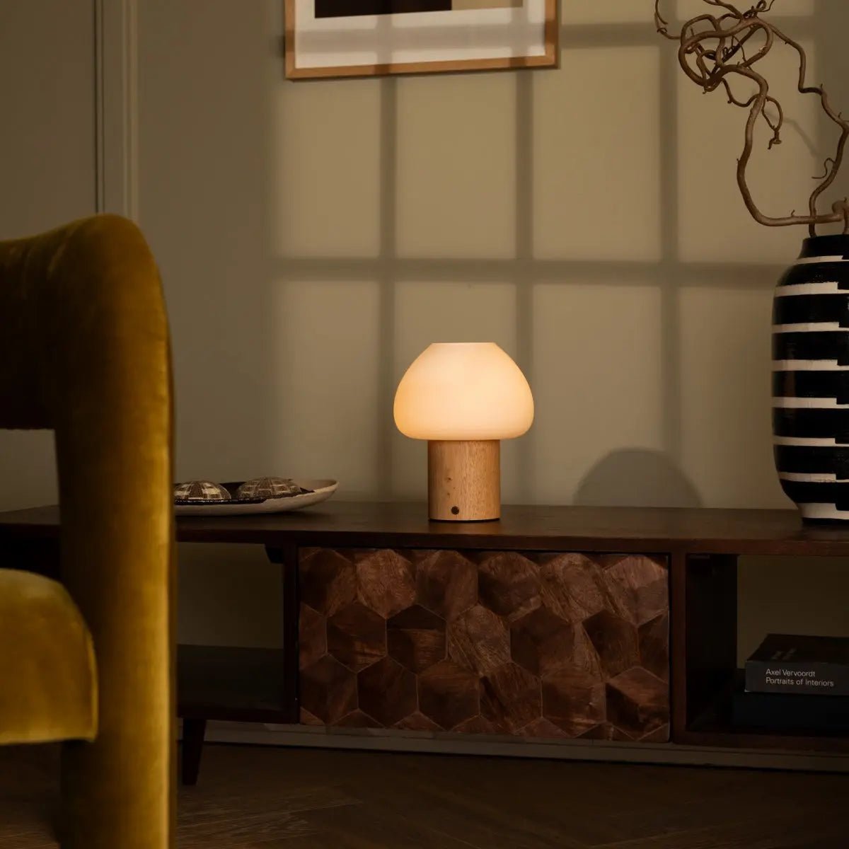 Table Lamp Fynn Light Brown Wooden