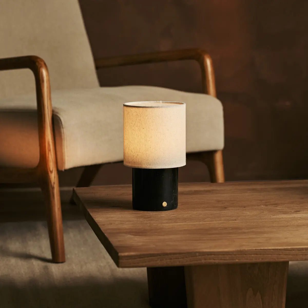 Table Lamp Dou Black Nero Marquina Marble