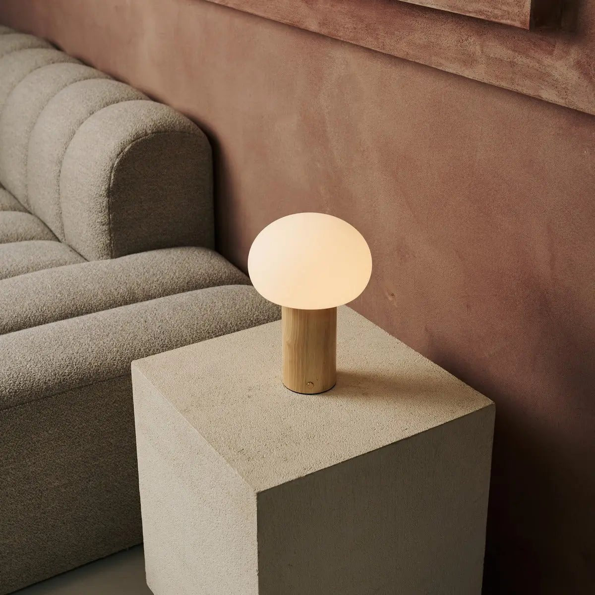 Table Lamp Sam Light Brown Wooden