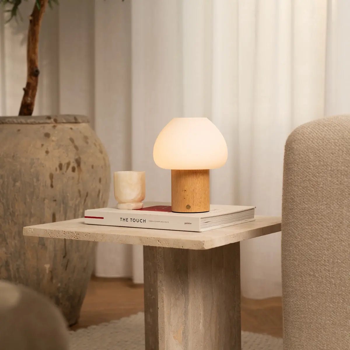 Table Lamp Fynn Light Brown Wooden