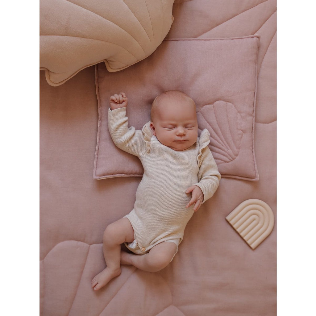 Blanket And Pillow Set Shell Powder Pink For Infants