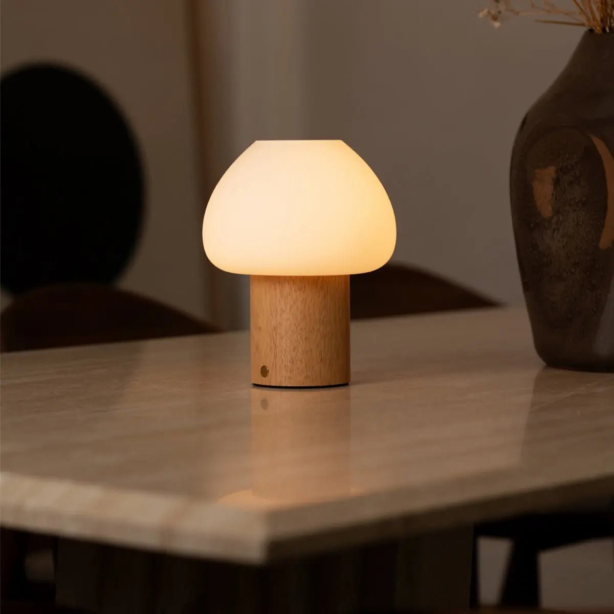 Table Lamp Fynn Light Brown Wooden