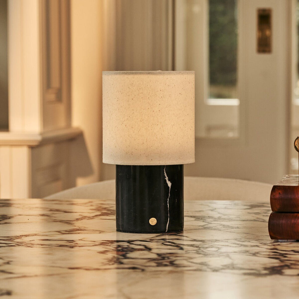 Galda Lampa Dou Black Nero Marquina Marble