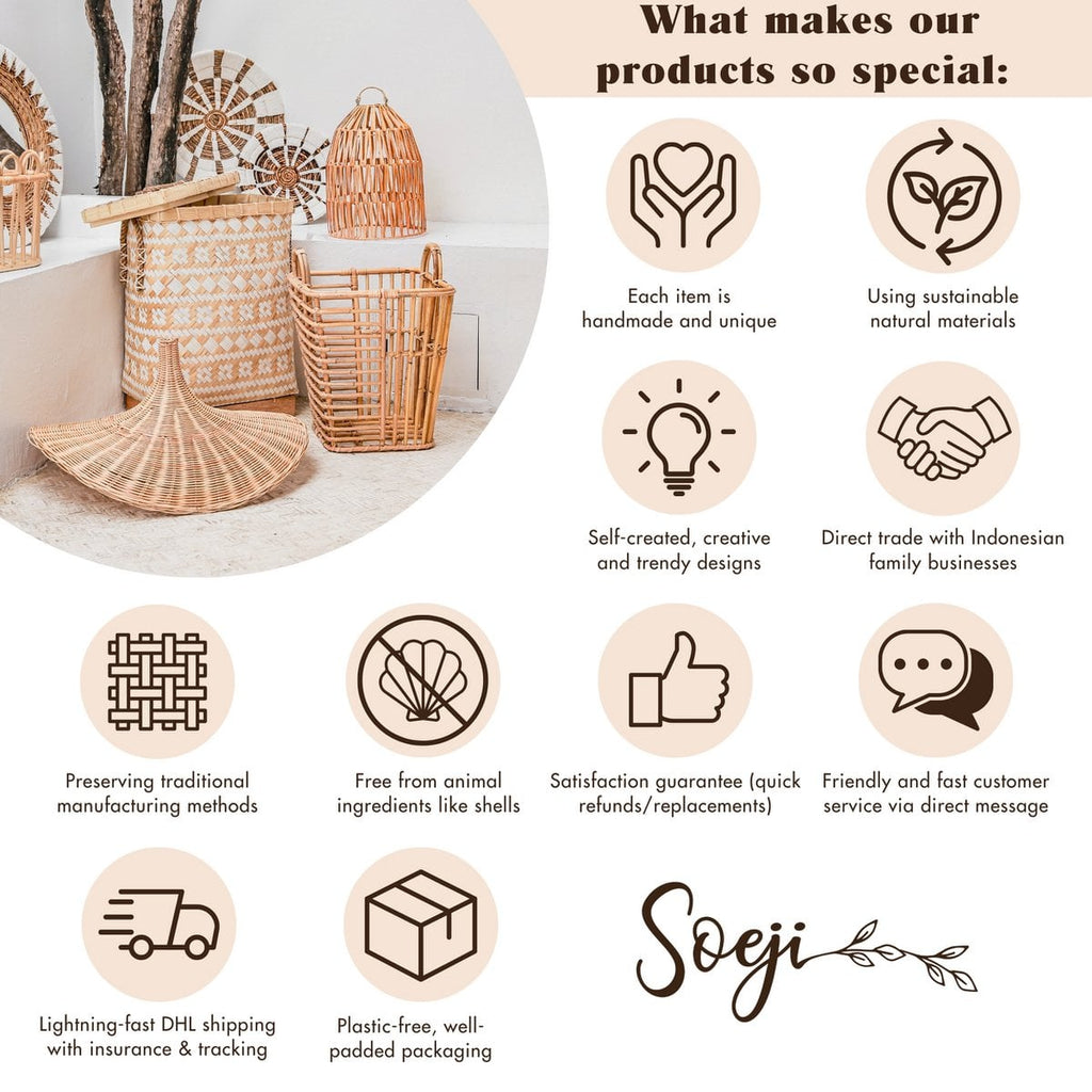 Veļas Grozs Sari Boho Natural Rattan