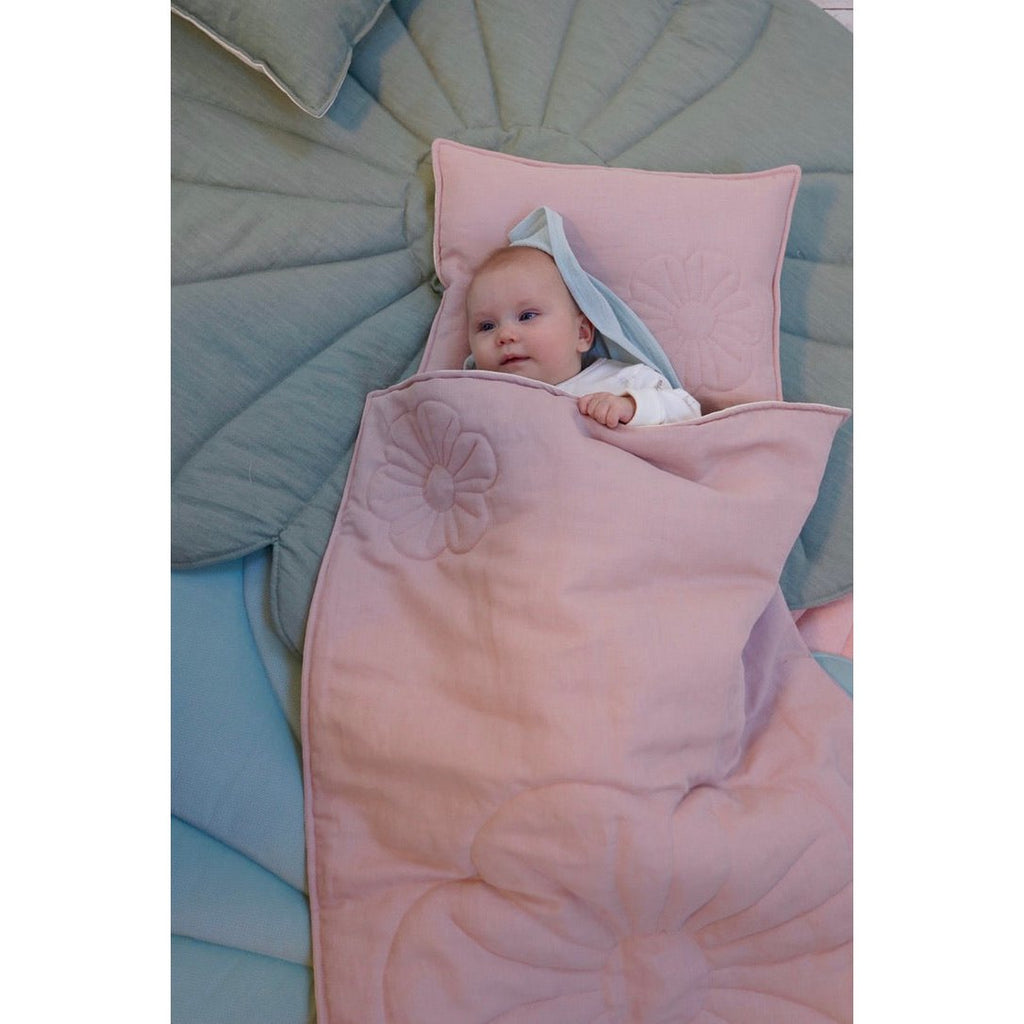 Shell Powder Pink Children'S Blanket And Pillow Set