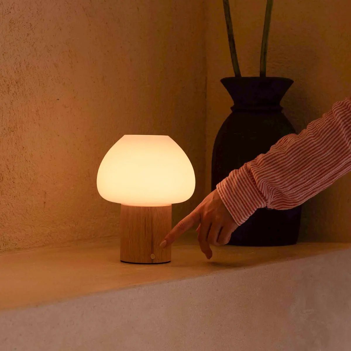 Table Lamp Fynn Light Brown Wooden
