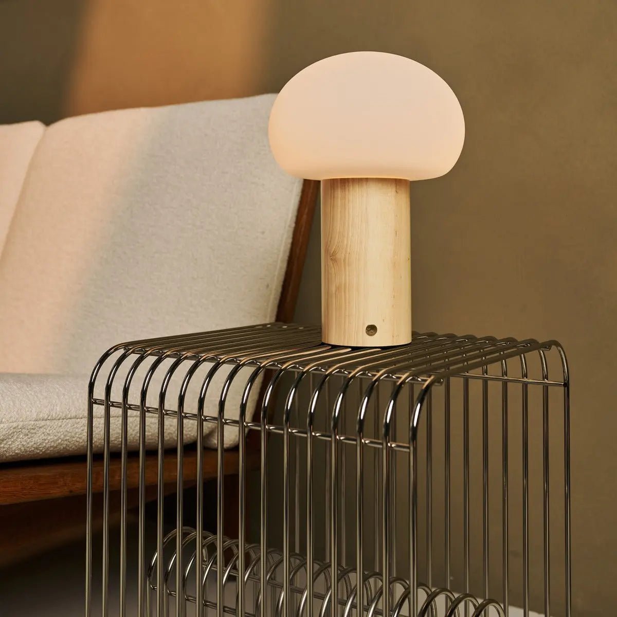 Table Lamp Sam Light Brown Wooden