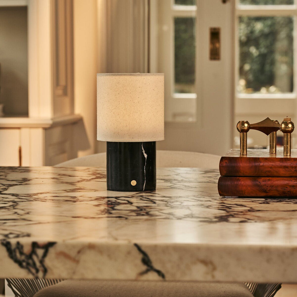 Galda Lampa Dou Black Nero Marquina Marble