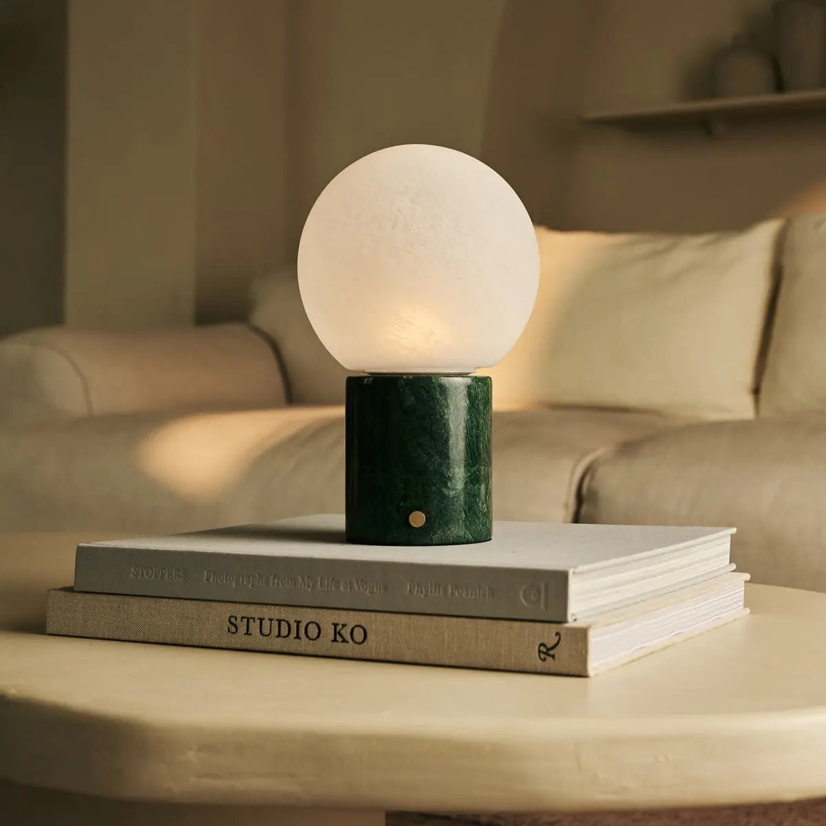 Table Lamp Metsu Green Verde Alpi Marble