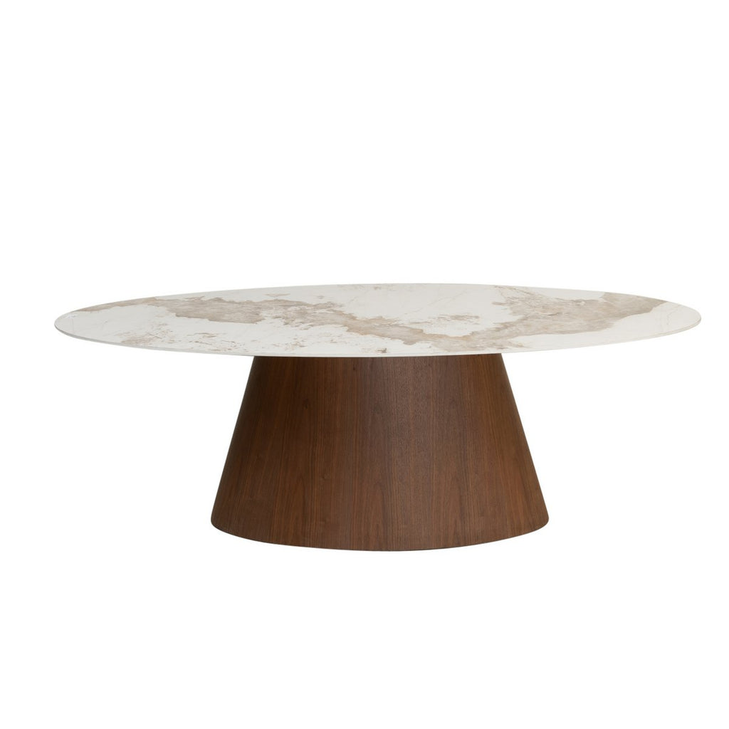 Dining Table Ellipse Ceramic Marble