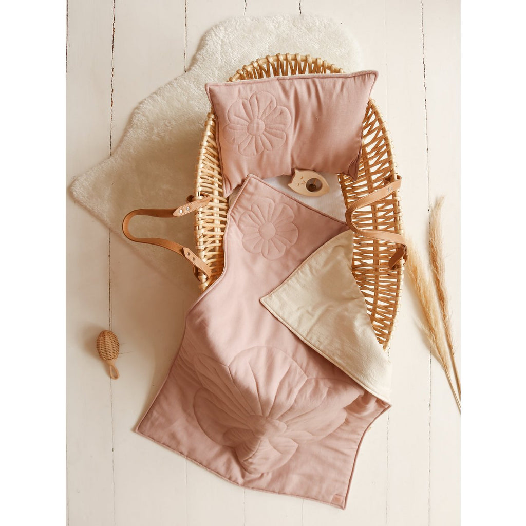 Segas Un Spilvena Komplekts Bloom Powder Pink Zīdaiņiem