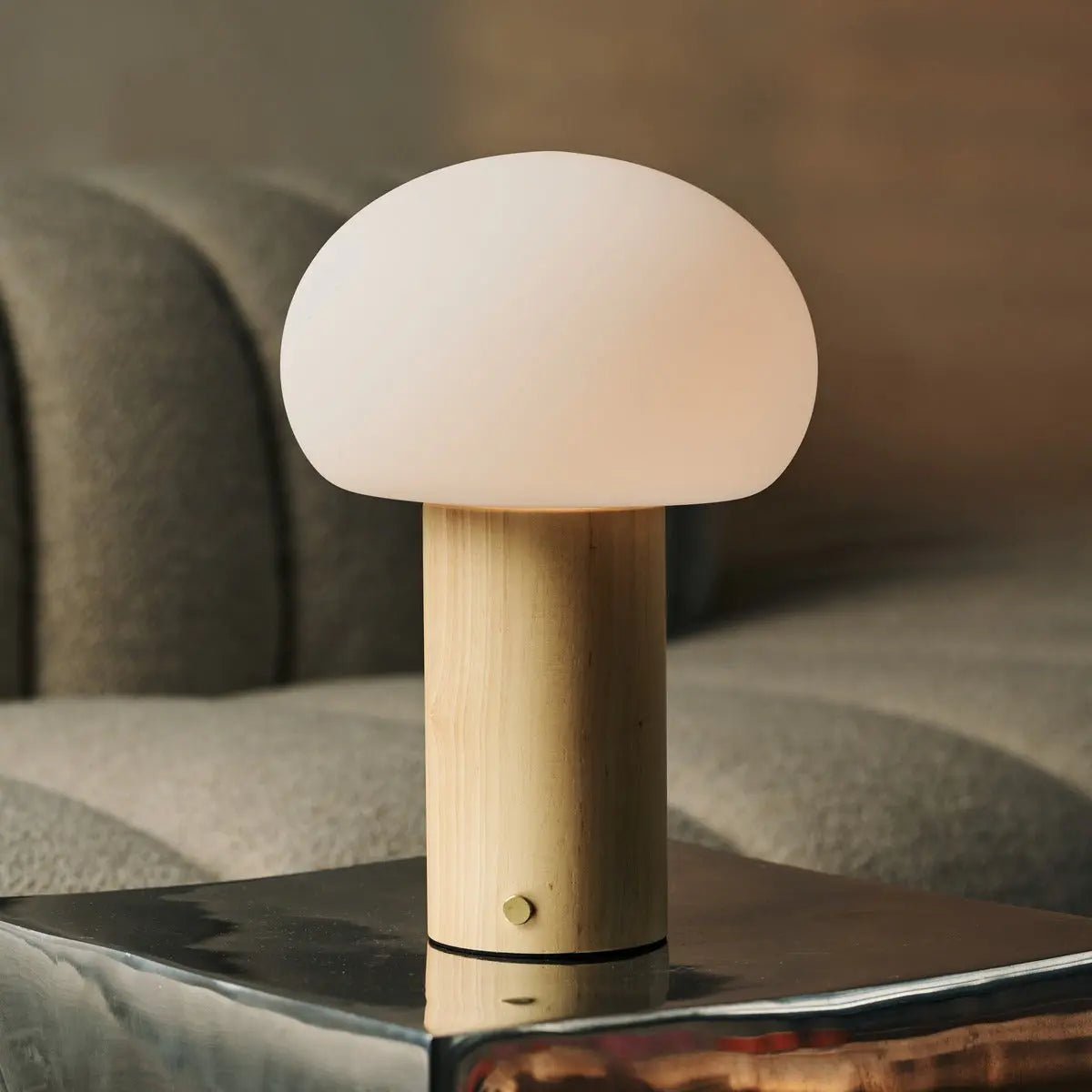 Table Lamp Sam Light Brown Wooden
