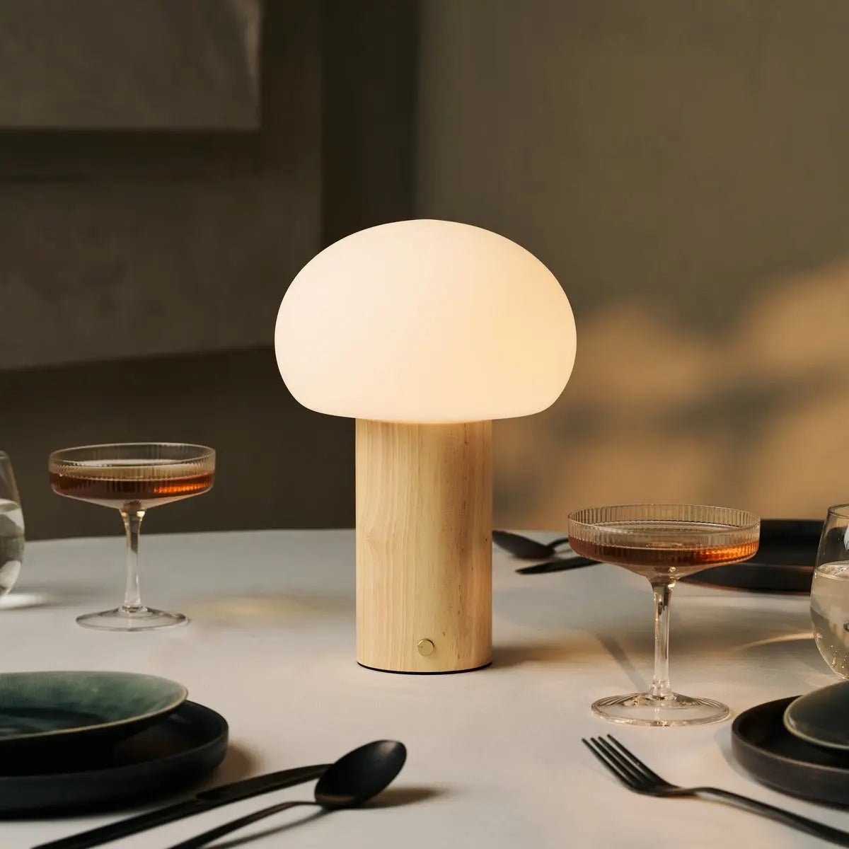Table Lamp Sam Light Brown Wooden