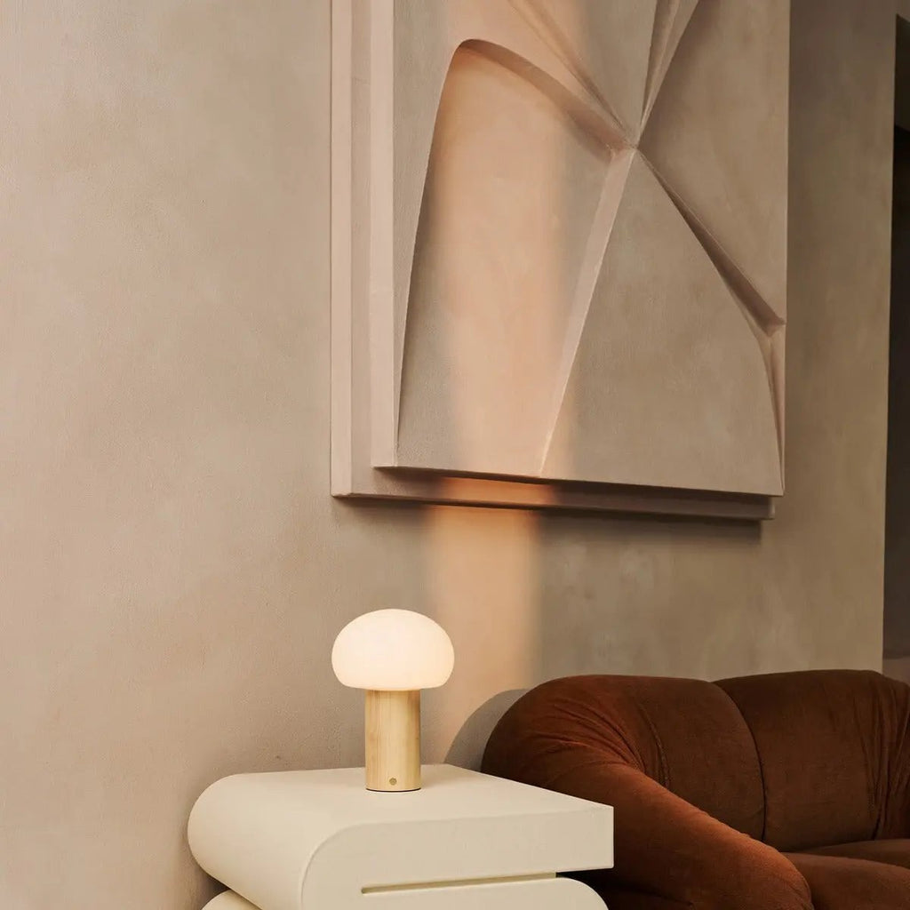 Table Lamp Sam Light Brown Wooden