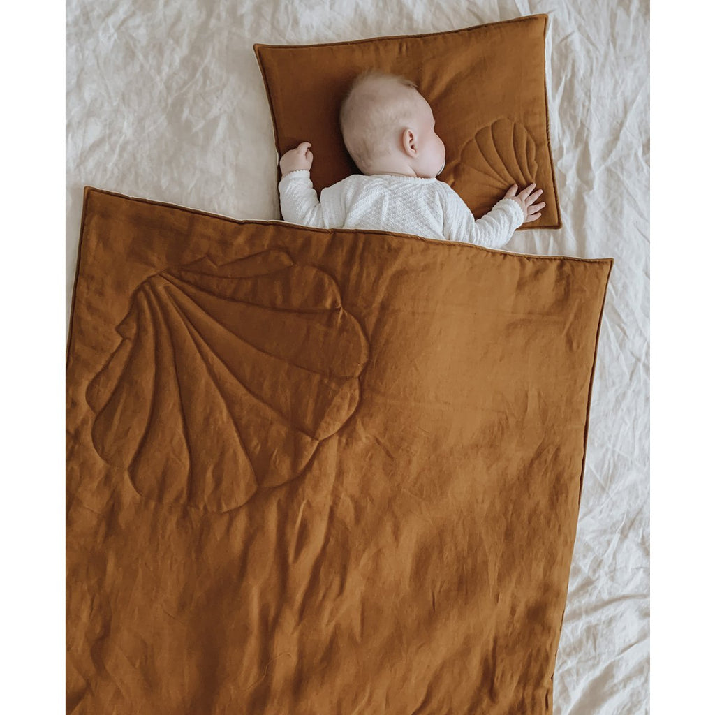 Shell Caramel Children'S Blanket And Pillow Set