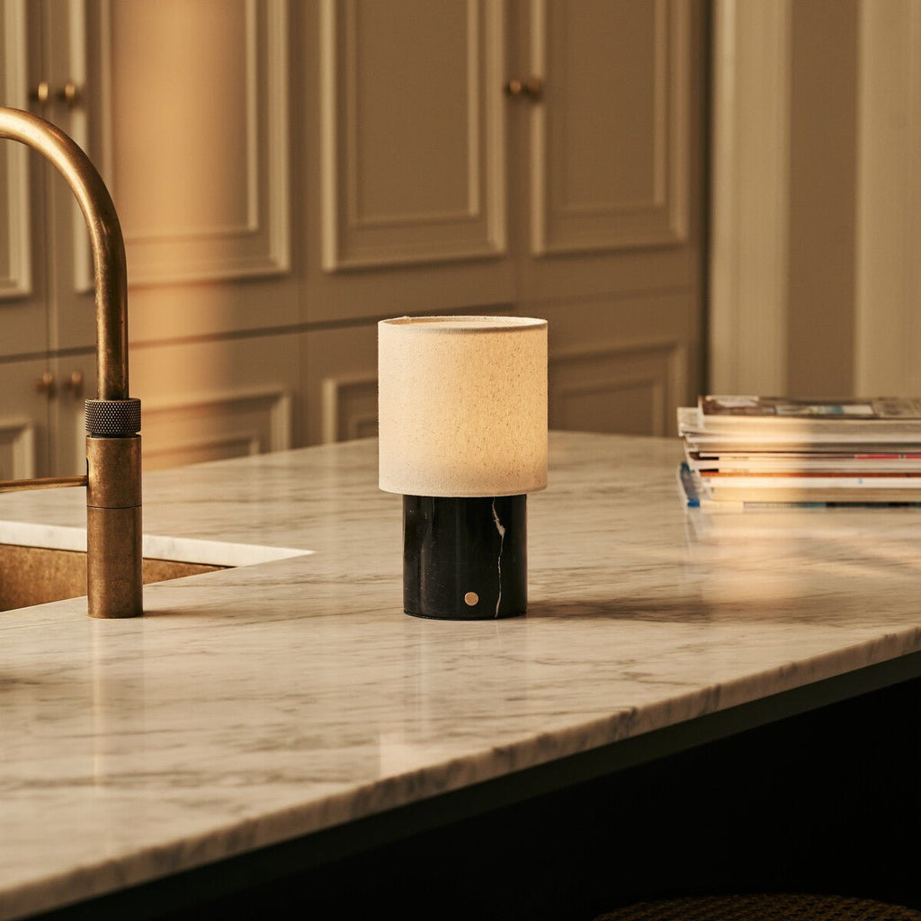 Galda Lampa Dou Black Nero Marquina Marble