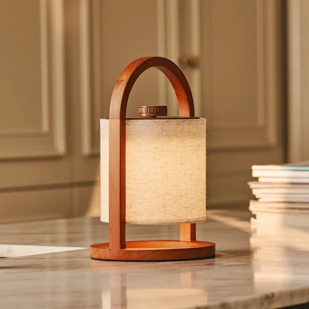 Table Lamp River Chestnut Brown Wooden