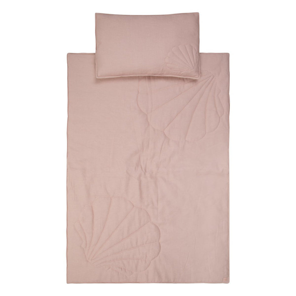 Shell Powder Pink Children'S Blanket And Pillow Set
