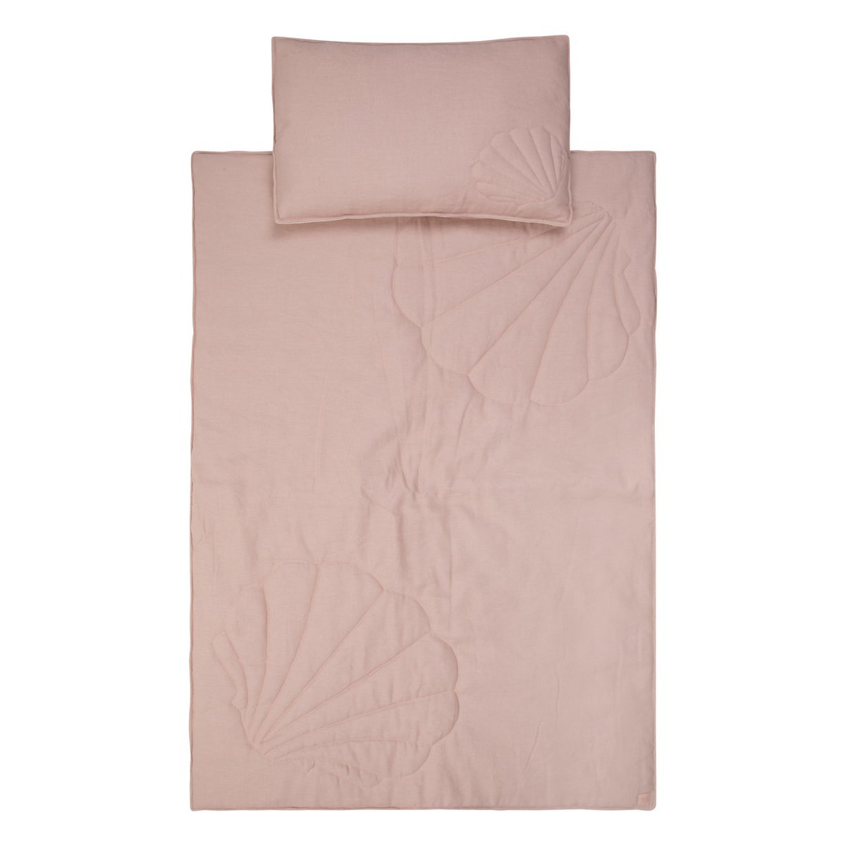 Shell Powder Pink Children'S Blanket And Pillow Set