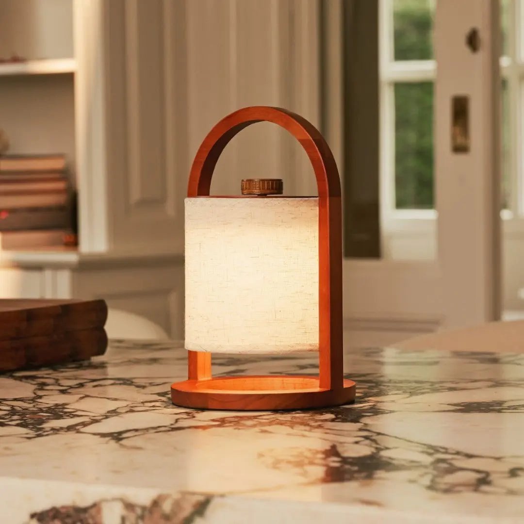 Table Lamp River Chestnut Brown Wooden