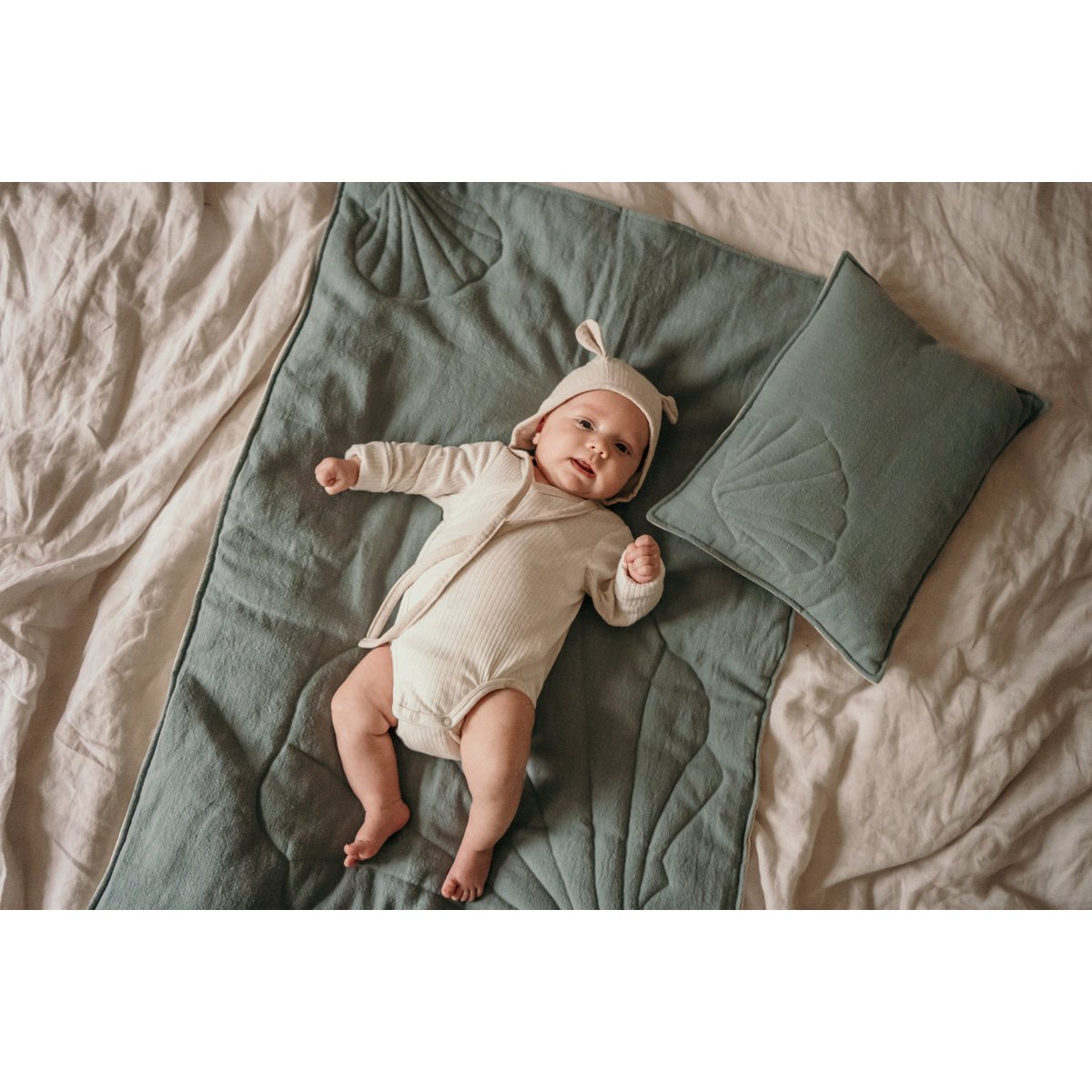 Shell Sea Blanket And Pillow Set For Infants