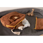 Karamelės spalvos kelioninių krepšių rinkinys