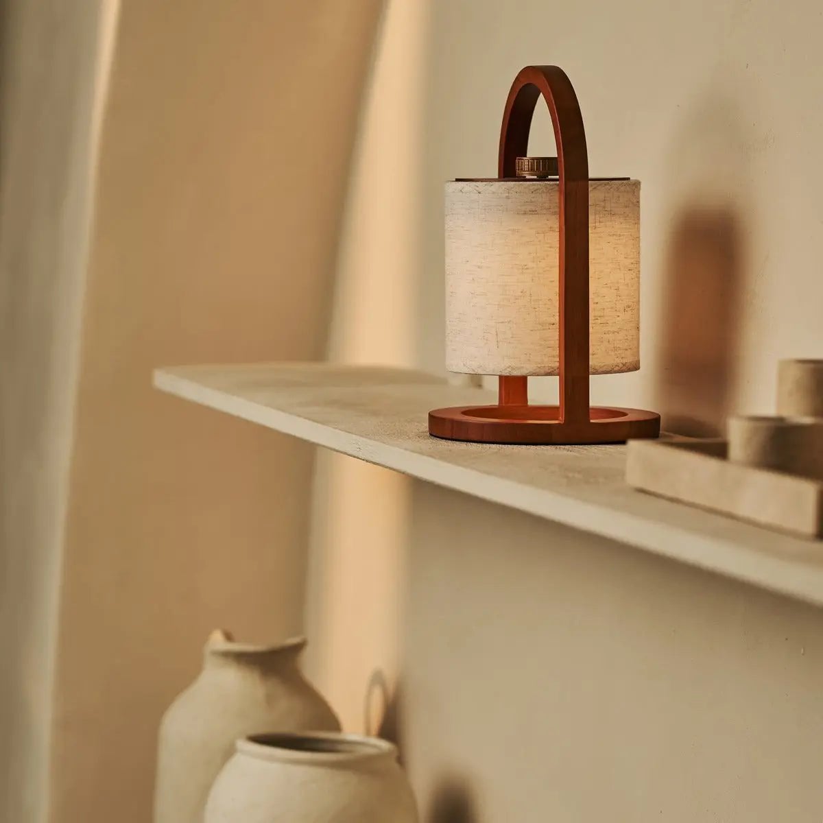 Table Lamp River Chestnut Brown Wooden