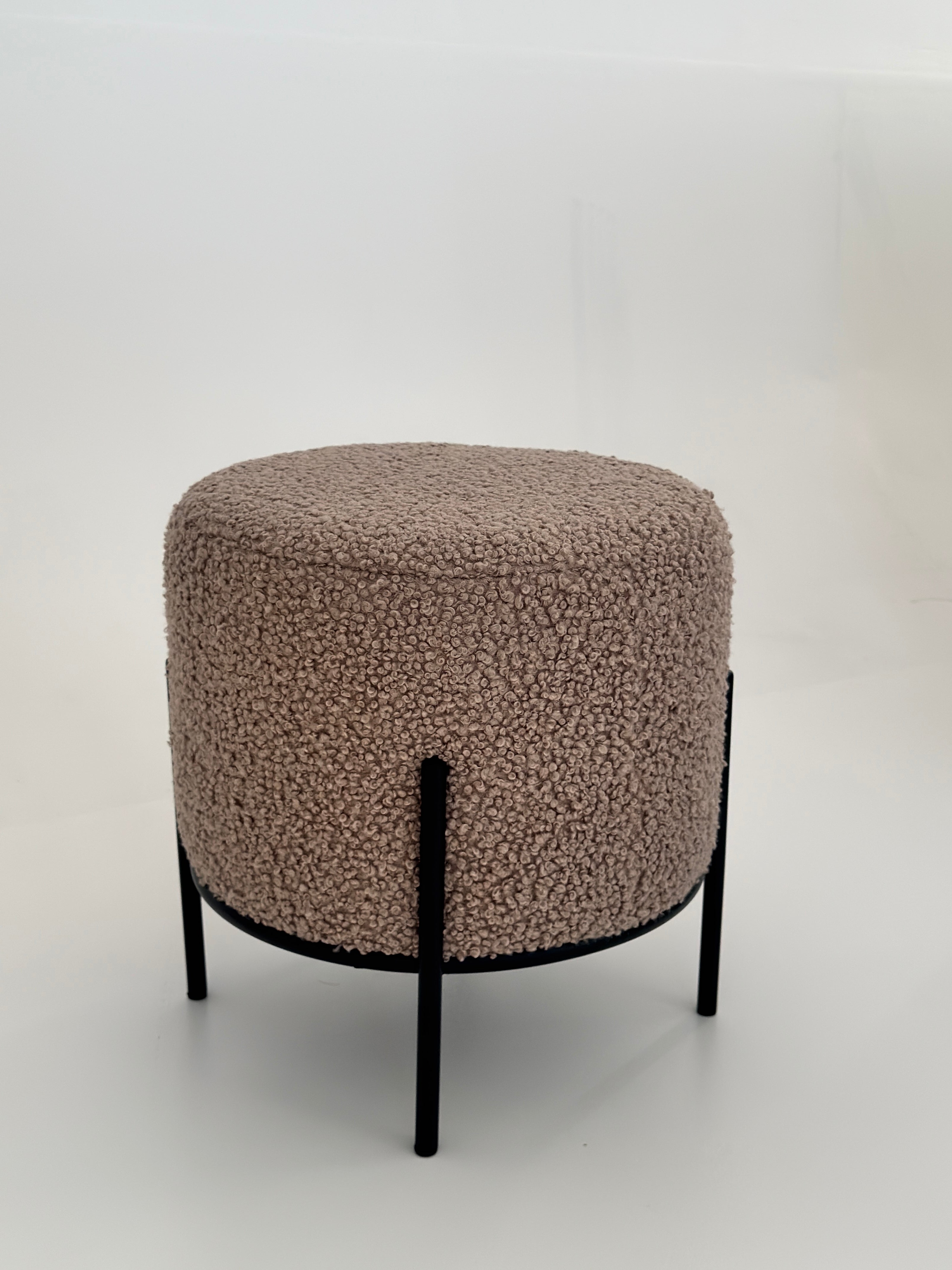 Pouf Alford Boucle Taupe