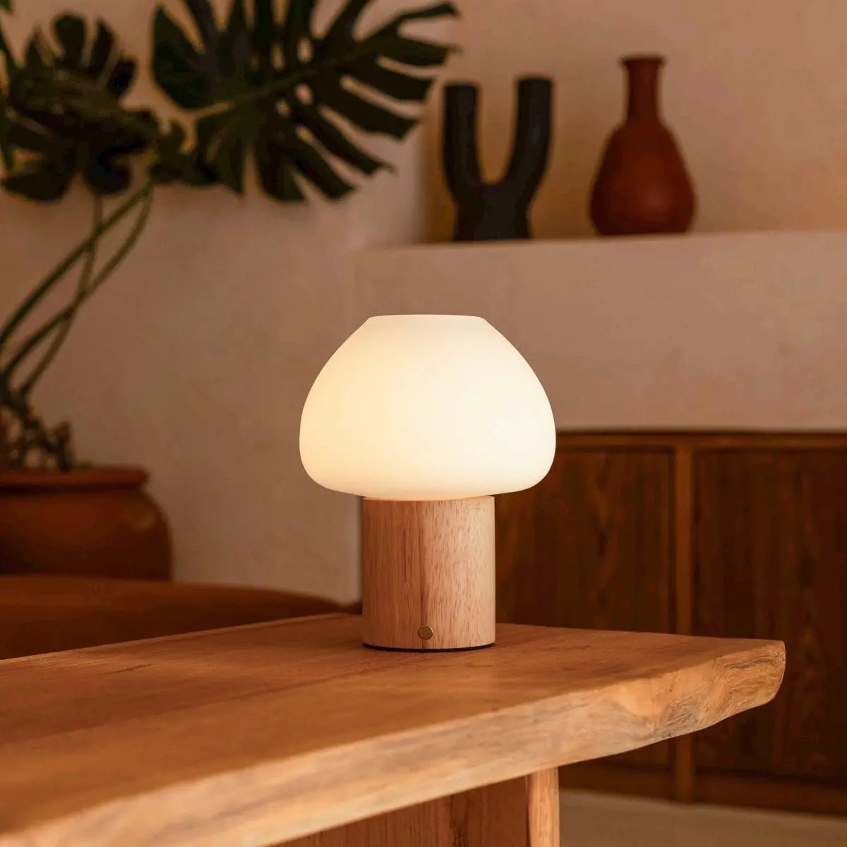 Table Lamp Fynn Light Brown Wooden