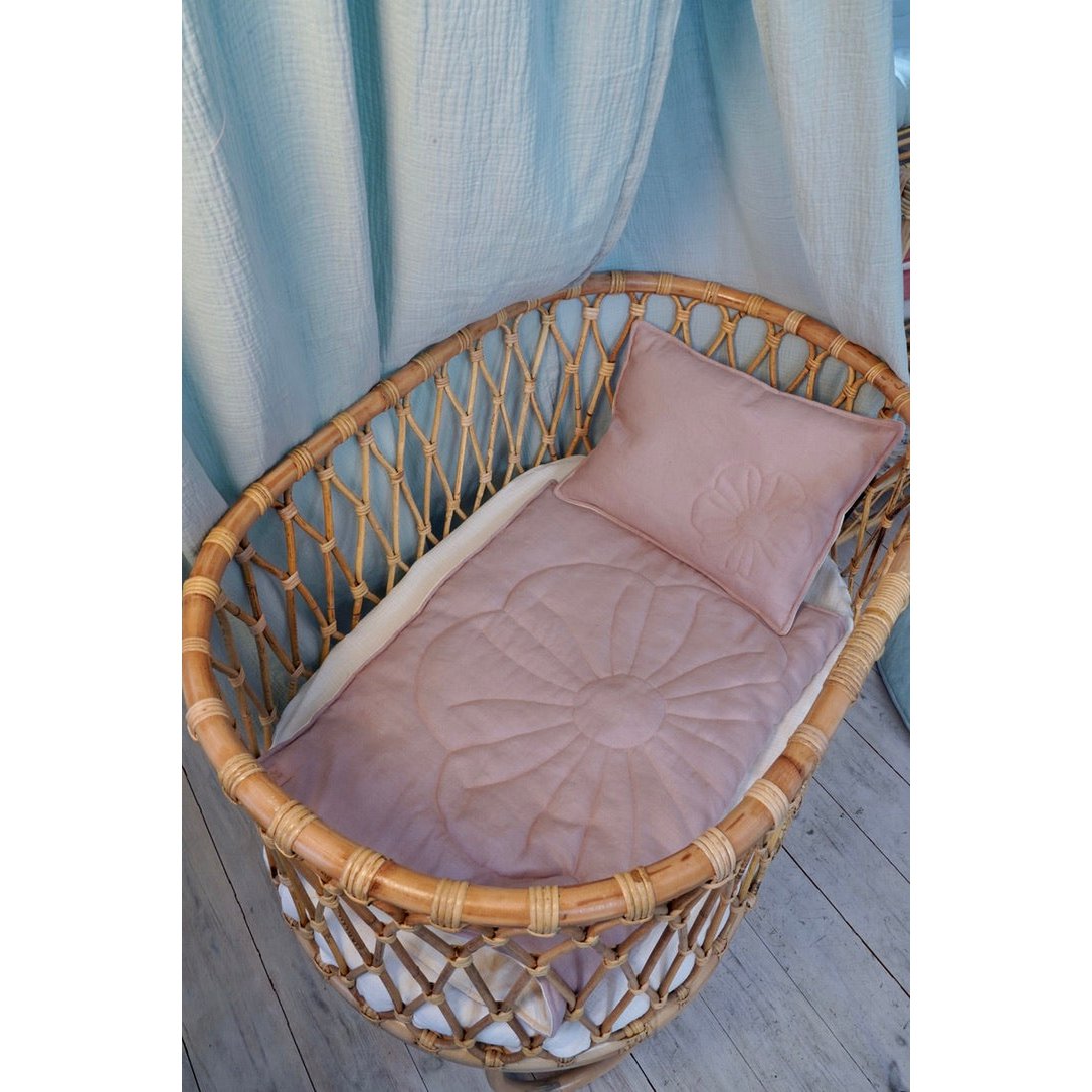 Segas Un Spilvena Komplekts Bloom Powder Pink Zīdaiņiem