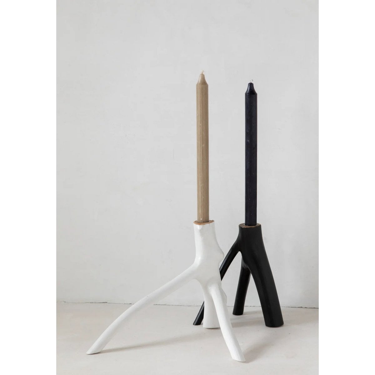 Candleholder Triple Twig White