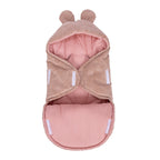 Baby Swaddle with Bear Ears – Powder Pink