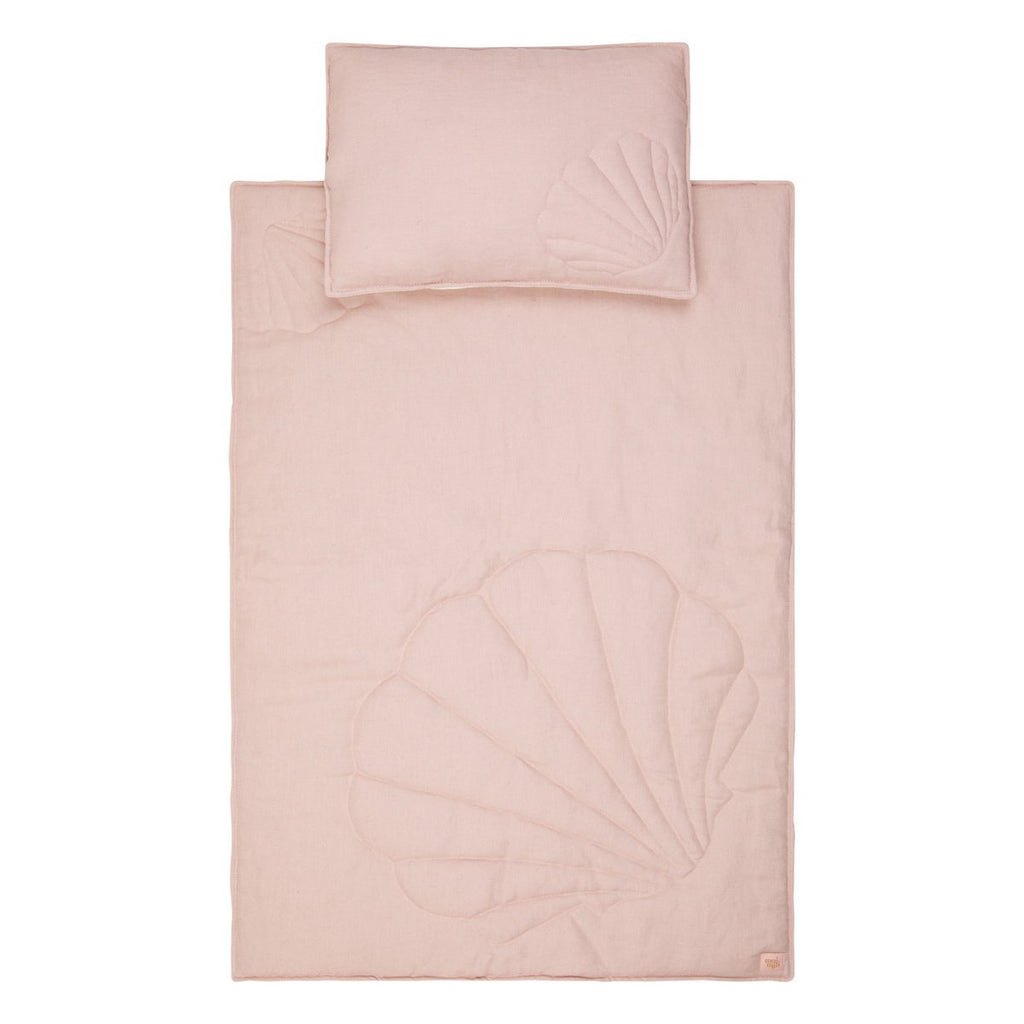 Blanket And Pillow Set Shell Powder Pink For Infants