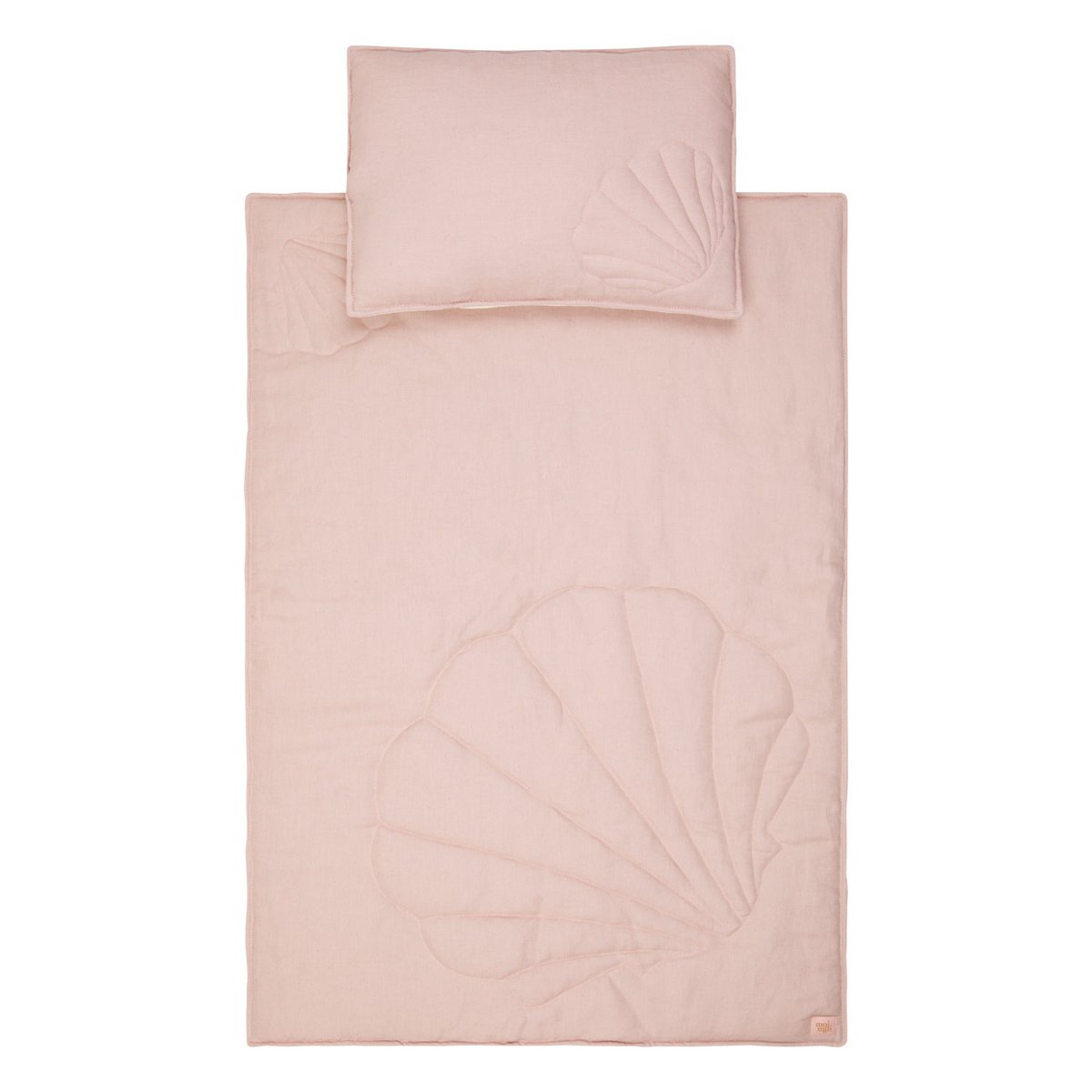 Blanket And Pillow Set Shell Powder Pink For Infants