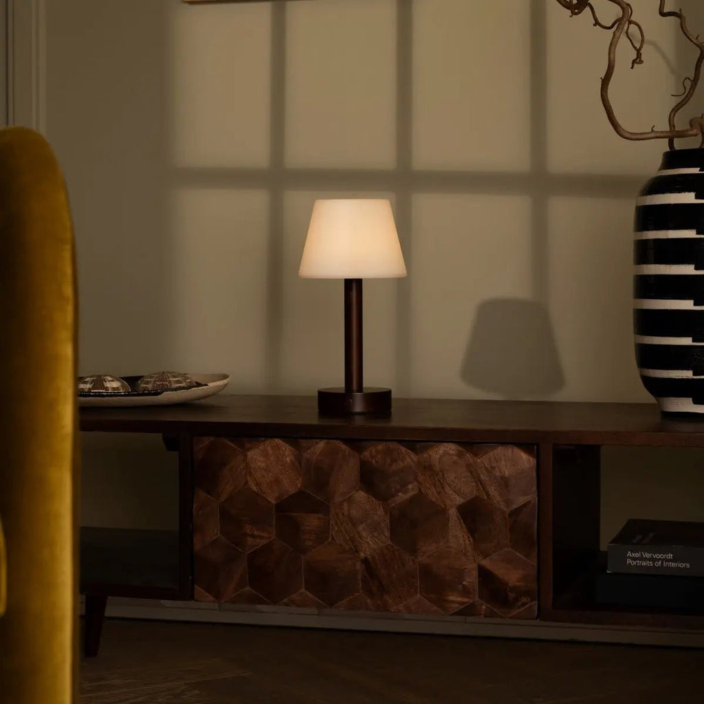 Galda Lampa Zoe Dark Brown Wooden