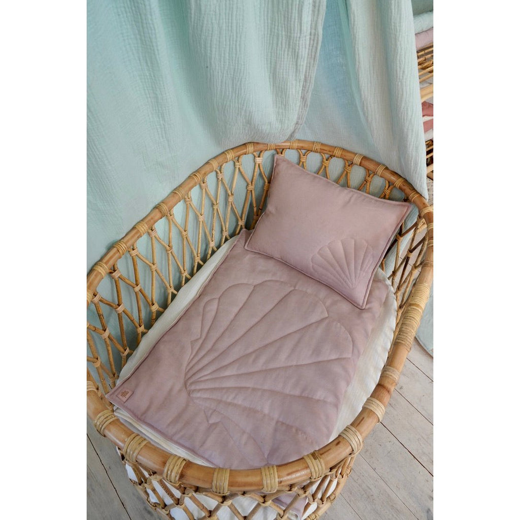 Blanket And Pillow Set Shell Powder Pink For Infants