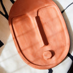 Ceramic Wall Mask – Textured Terracotta Orange