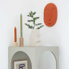 Ceramic Wall Mask – Textured Terracotta Orange