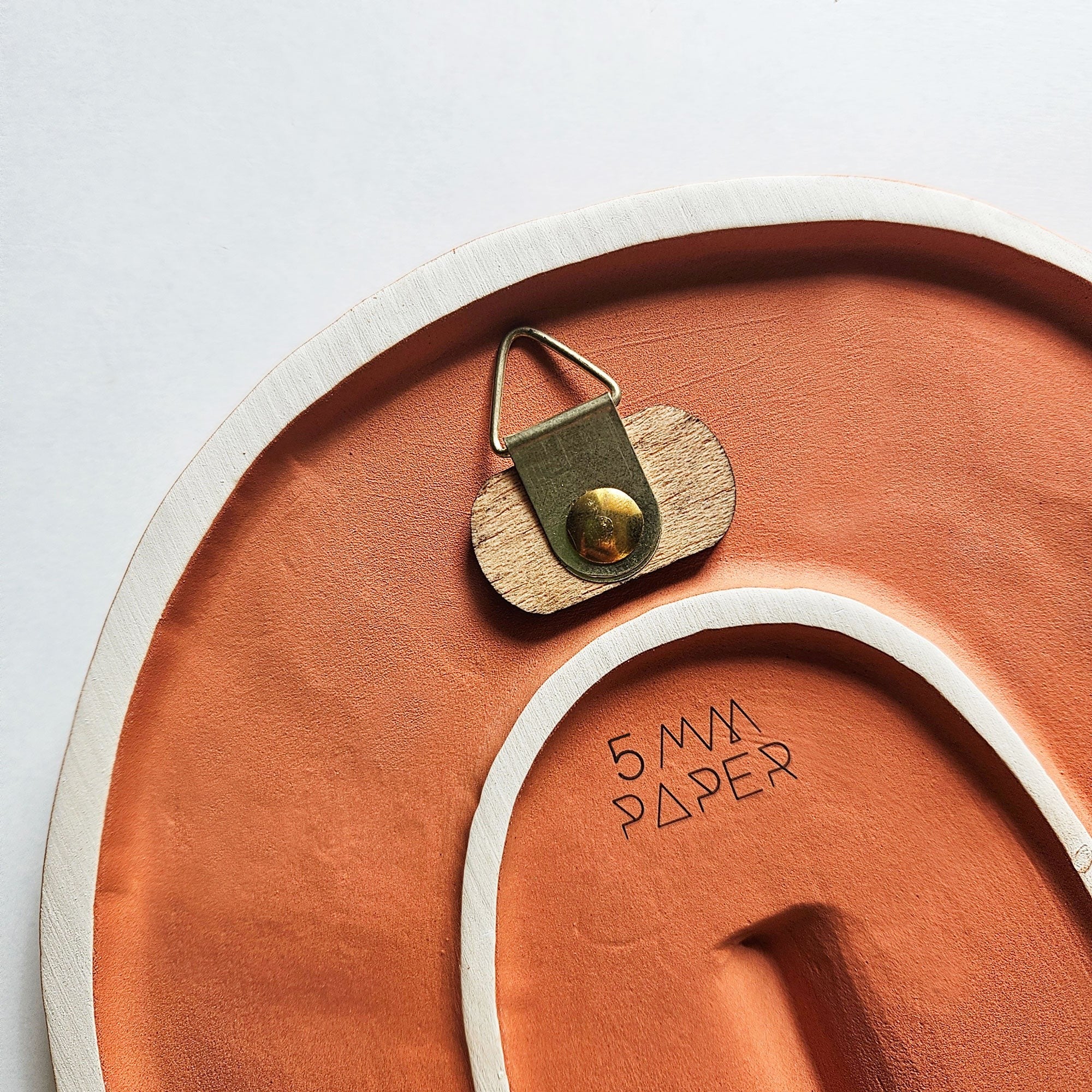 Ceramic Wall Mask – Textured Terracotta Orange