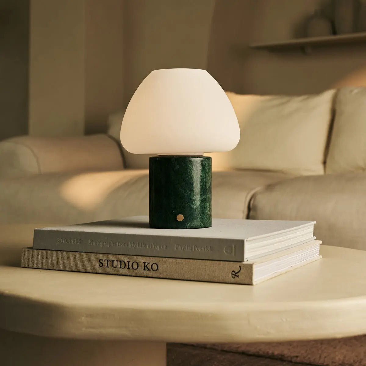 Table Lamp Ostade Green Verde Alpi Marble
