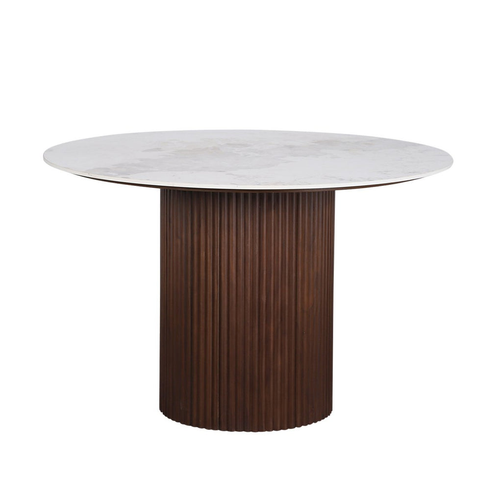 Dining Table Ceramic Marble/Walnut Veneer