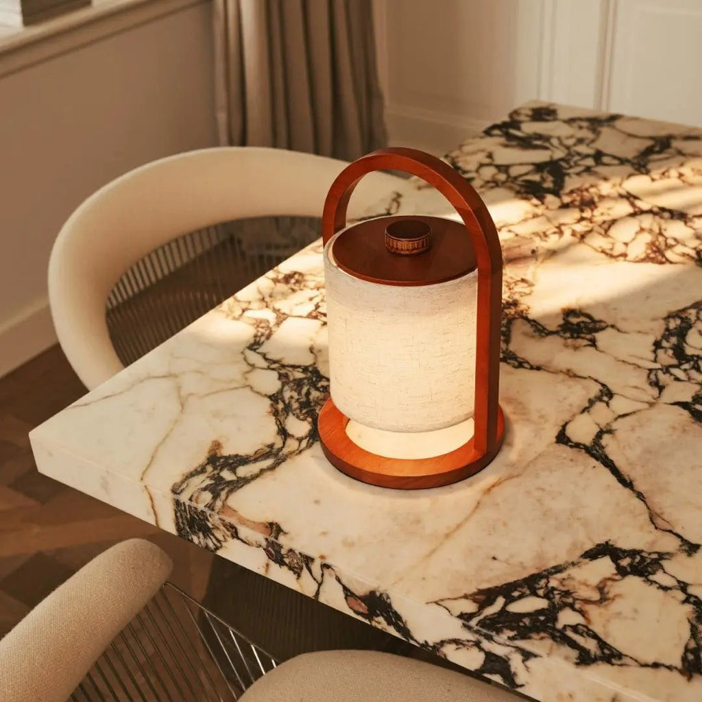 Table Lamp River Chestnut Brown Wooden