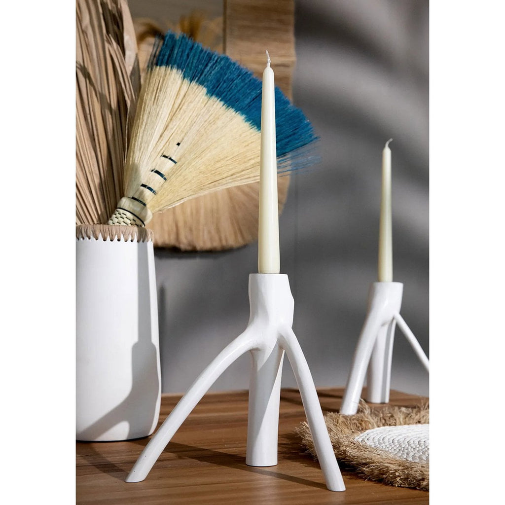 Candleholder Triple Twig White