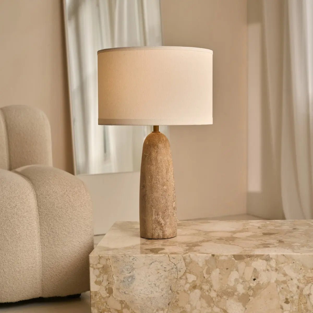 Table Lamp Isla Travertine