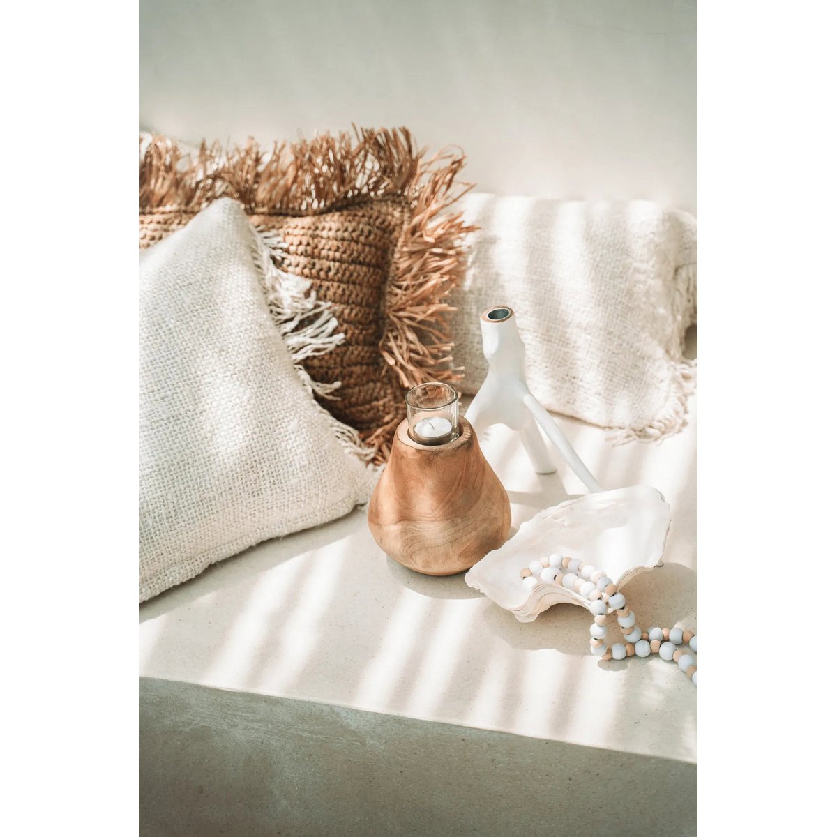 Candleholder Triple Twig White