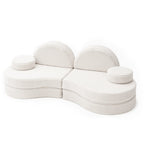 MeowBaby® Modular Sofa Coccolo for Kids – 6 Piece, Bearly Off-White