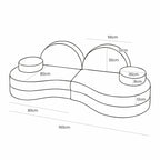 MeowBaby® Modular Sofa Coccolo for Kids – 6 Piece, Bearly Brown