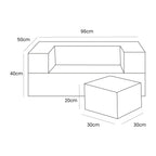 MeowBaby® Bearly Cube Sofa - Light Grey